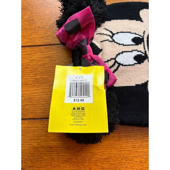 Disney Minnie Mouse 2-Piece Set With Black & Pink Beanie Hat & Gloves For Girls - Picture 3 of 5